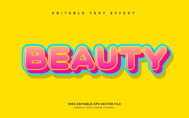 Beauty editable text effect template