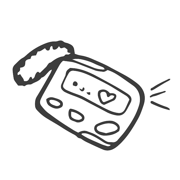 Beeper Icon Silhouette Illustration Retro Technology Pager