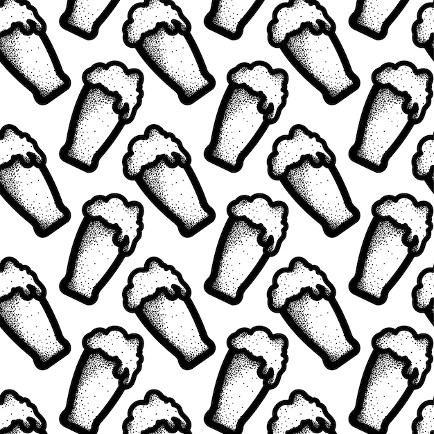 beers sketch icons pattern background vector