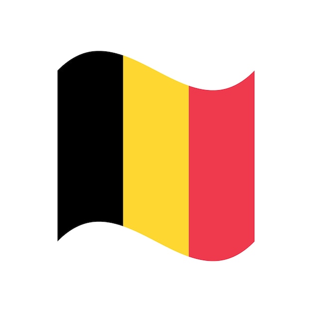 Belgium wavy flag digital vector illustration Fluttering flag