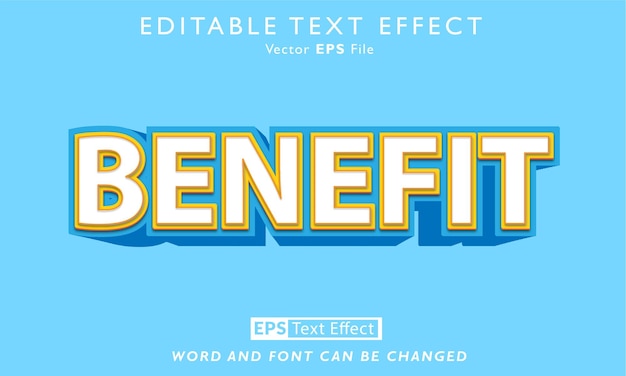 Benefit text effect