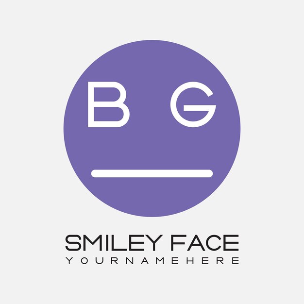 BG initial monogram for Smiley face logo with circle style design