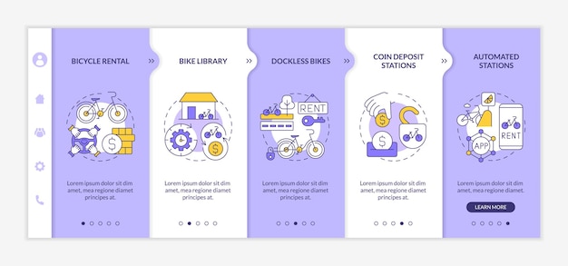 bicycle-share categorization onboarding vector template