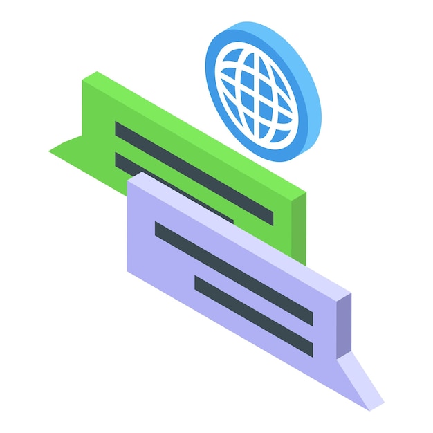 Biểu tượng chứng chỉ ssl trò chuyện toàn cầu Hình ảnh Isometric của biểu tượng vector chứng chỉ ssl trò chuyện toàn cầu cho thiết kế web được cô lập trên nền trắng