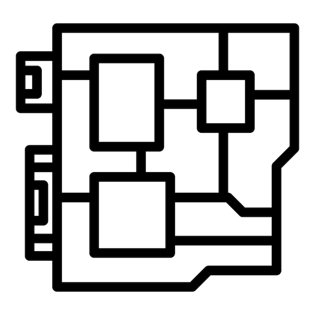 Biểu tượng công cụ máy tính Đường viền Biểu tượng vector công cụ máy tính cho thiết kế web được cách ly trên nền trắng