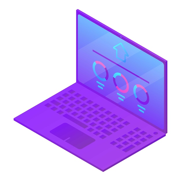Biểu tượng máy tính xách tay Biểu tượng vector máy tính xách tay Isometric cho thiết kế web được cô lập trên nền trắng