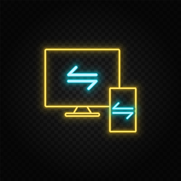 Biểu tượng neon màn hình chuyển Biểu tượng Vector Phát triển Web Phần tử biểu tượng đơn giản cho trang web thiết kế web ứng dụng di động infographics Biểu tượng đường cho thiết kế trang web trên nền trắng