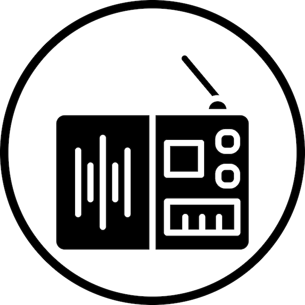 Biểu tượng radio phong cách thiết kế vector