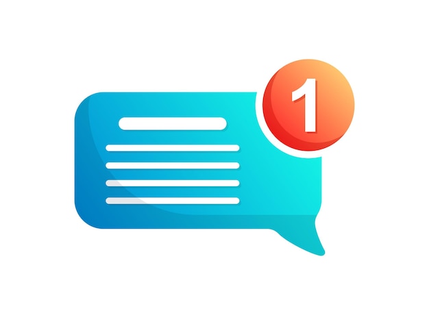 Biểu tượng tin nhắn mới theo phong cách phẳng. Ảnh vector minh họa email hộp thư đến trên nền độc lập. Khái niệm kinh doanh về dấu hiệu thông báo bong bóng