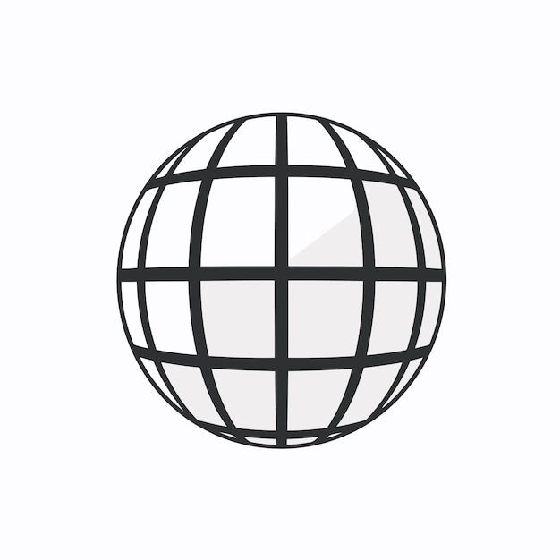 Biểu tượng vector miễn phí hình lưới quả địa cầu bị cô lập, biểu tượng logo favicon