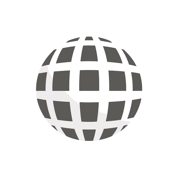Biểu tượng vector miễn phí hình lưới quả địa cầu bị cô lập, biểu tượng logo favicon