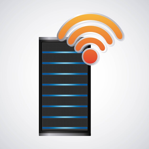 Biểu tượng Web Hosting. Thiết kế công nghệ. Đồ họa vector