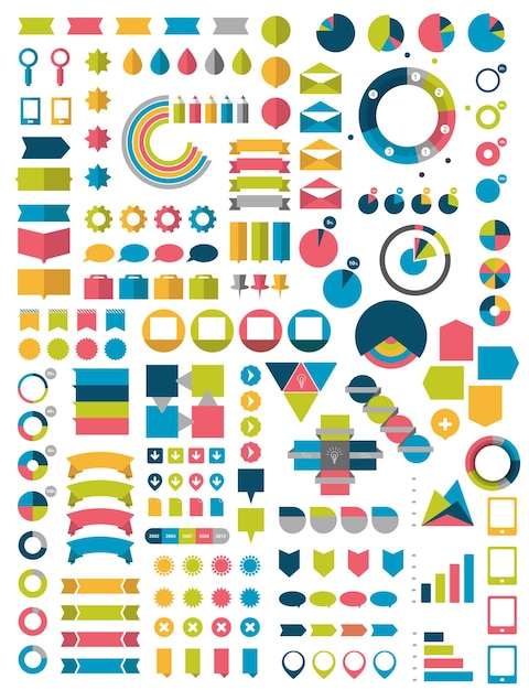 Big Collections of infographics flat design elements Vector illustration