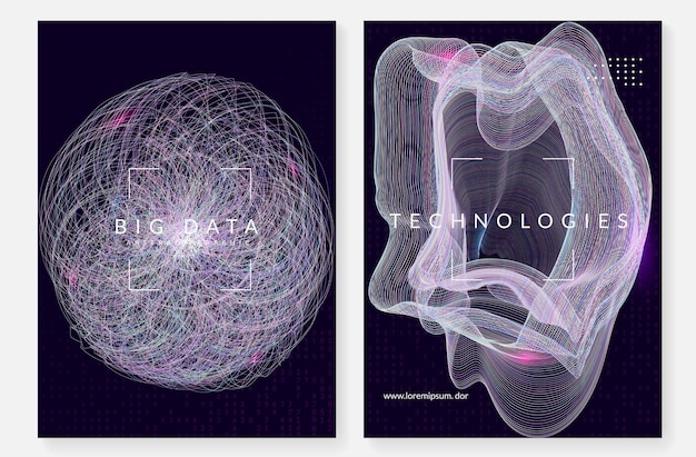 Big data abstract. Digital technology background. Artificial intelligence and deep learning concept. Tech visual for energy template. Fractal big data abstract backdrop.