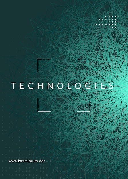 Big data background. Technology for visualization, artificial intelligence, deep learning and quantum computing. Design template for networking concept. Colorful big data backdrop.