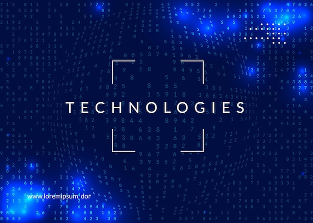 Big data background. Technology for visualization, artificial intelligence, deep learning and quantum computing. Design template for networking concept. Cyber big data backdrop.