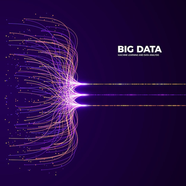 big data concept and innovation. network and data analysis. digital technology visualization. dot and connection lines data flow and processing information.  