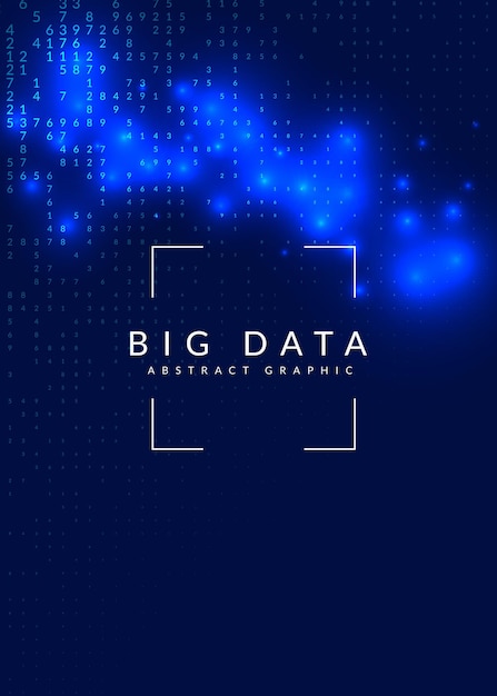Big data concept. Digital technology abstract background. Artificial intelligence and deep learning. Tech visual for cloud template. Cyber big data concept backdrop.