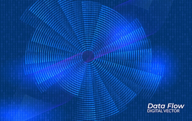 Big Data Flow in Motion Abstract Visualization of Information Streams Neural Network Patterns and AI Technology in Futuristic Digital Space