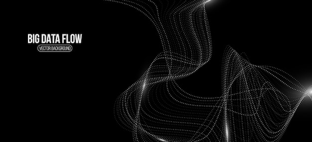 Big Data flow of glowing particles Technology machine deep learning into cyberspace Neural network background Vector illustration