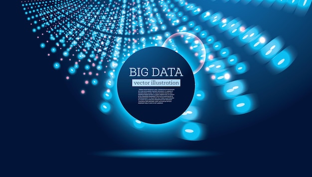 Big Data Futuristic Science Background with Copy Space. Vector Illustration. Circles in Different Color.