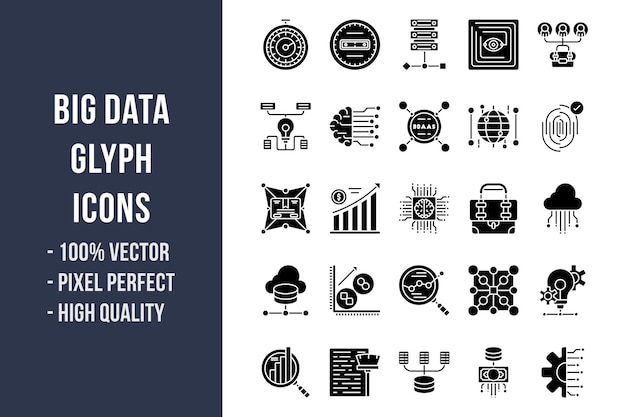Big Data Glyph Icons