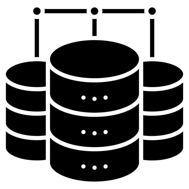 Big Data Glyph Solid Black Illustration
