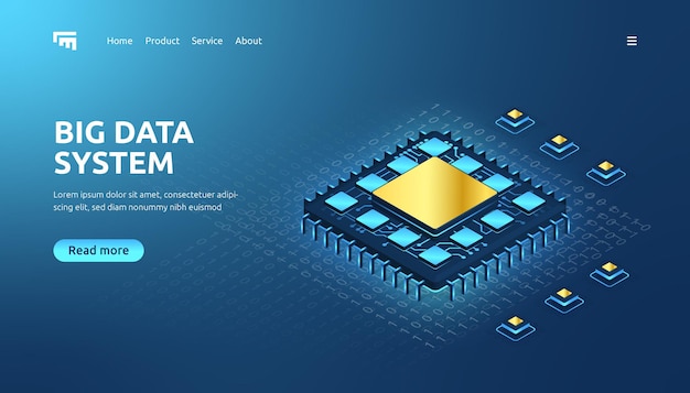 big data isometric landing page