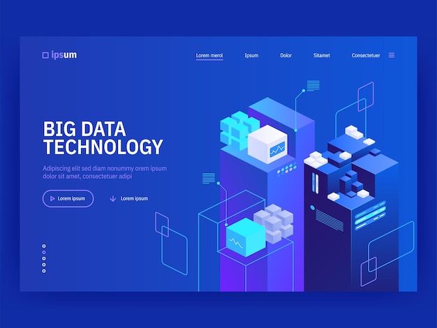 Big data technology website landing page template