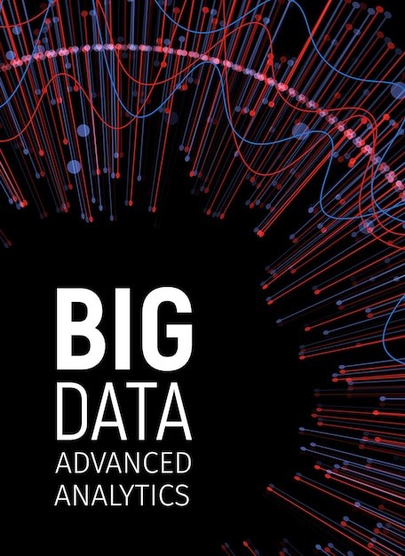 Big data visual energy fractals Technology network infographic Information analytics design Vector illustration