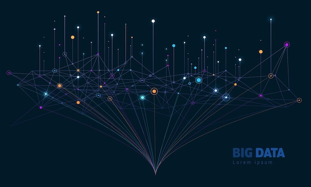 big data visual information background social network concept connection vector background