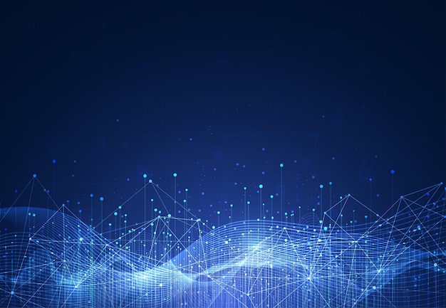 Big data visualization Abstract technology innovation communication concept digital blue design