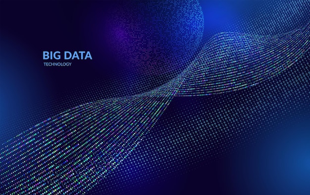 Big Data Visualization Concept Digital Technology Background with Glowing Lines and Points Cyber Network Analytics and Information Flow Design