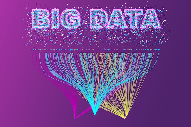 Big data visualization network. Futuristic infographics, 3d wave, virtual flow, digital sound, music.