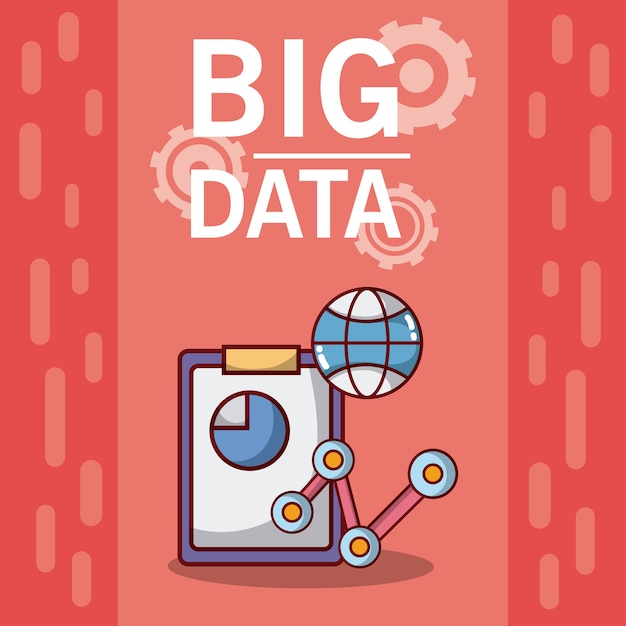 big data with statistics vector illustration graphic design