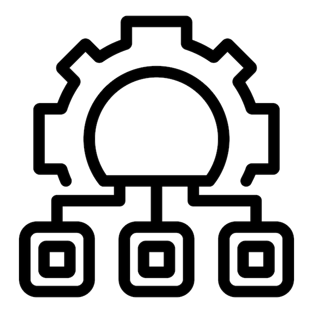 big gear connecting three devices representing automation process