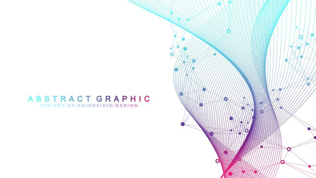 Big Genomic Data Visualization DNA helix,  Wave flow