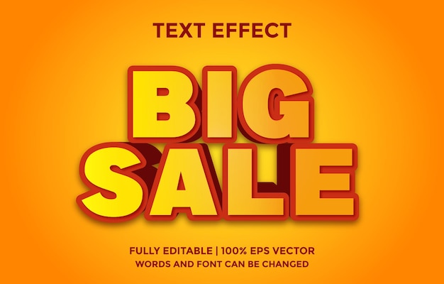 big sale 3d style editable text effect template