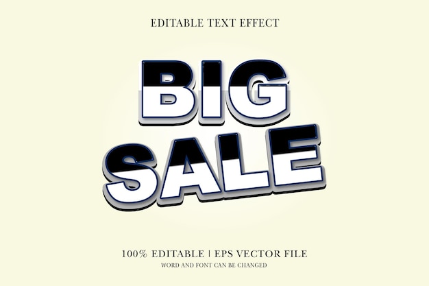 big sale title background editable text effect 3d text template