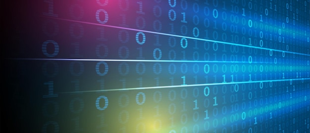 binary circuit board future technology blue cyber security concept background