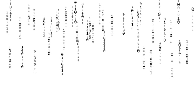 Binary code background with falling zeros and ones Digital data programming technology concept