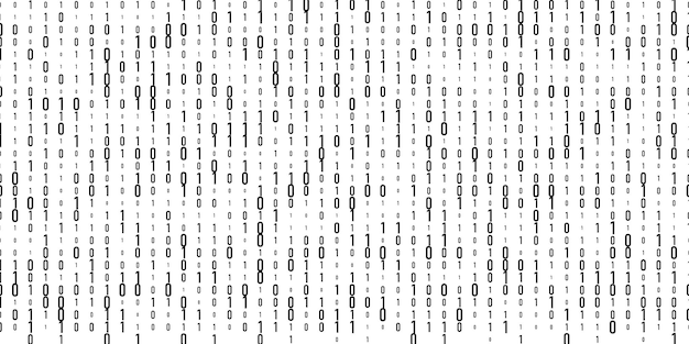 Binary code background with falling zeros and ones Digital data programming technology concept