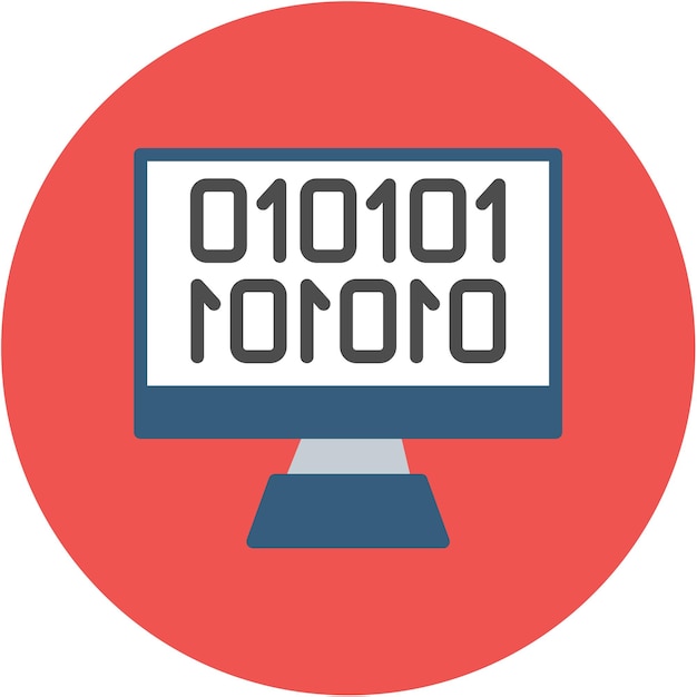 binary code icon vector image can be used for robotics