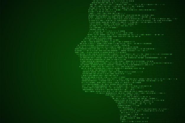 Binary code numbers of the computer matrix Concept of coding hacker Vector illustration