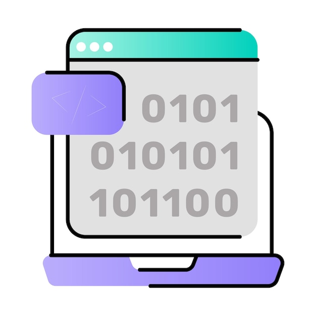 binary code on laptop screen