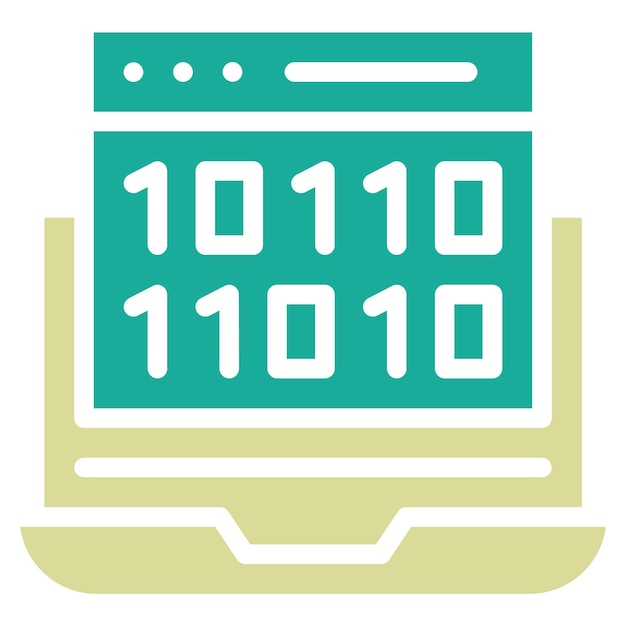 binary code vector icon illustration of coding and development iconset