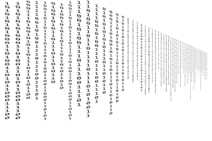 Vector binary code zero one flow design abstract matrix background with binary computer code