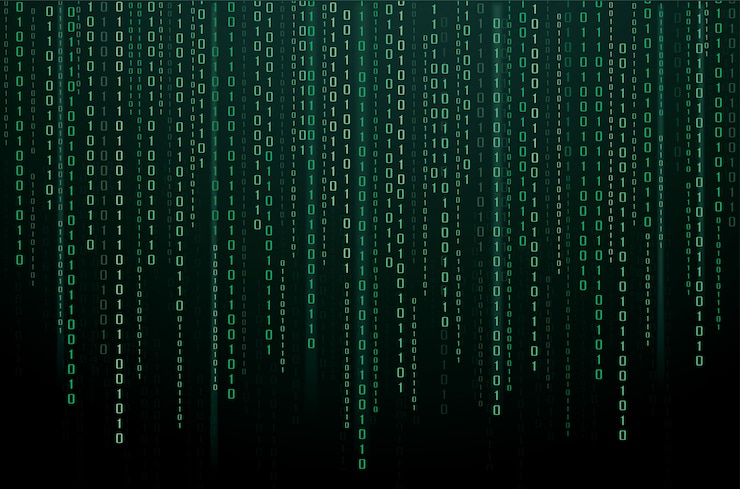 Vector binary data and streaming binary code background