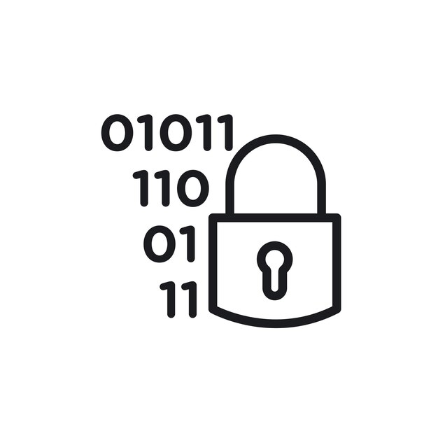 Binary Lock icon isolated on white background