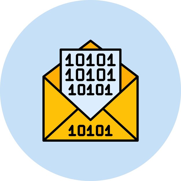 Binary Messages Flat Illustration
